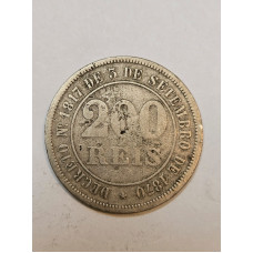 Moeda Brasil 200 réis 1884 império cuproniquel MBC