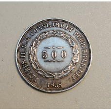 Moeda Brasil 500 réis 1858 MBC-S terceiro sistema império
