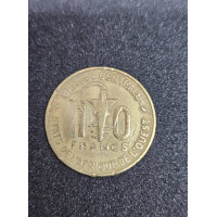 Moeda CFA 10 francos África ocidental  1971