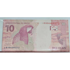 Cédula de 10 Reais - Série JB - Arara FE
