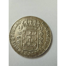 Moeda Brasil 960 réis 1815 Bahia sobre 8R Cádiz Linda peça