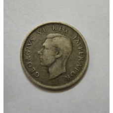 Moeda 6 pence África do Sul 1938 - George VI Prata