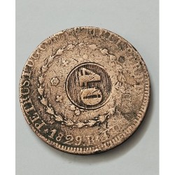 Moeda Brasil Império Cobre 80 réis carimbo 40 1829 R