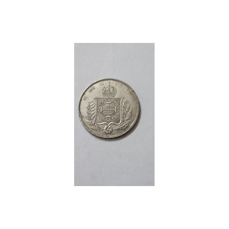 Moeda Brasil 1000 réis 1853 Mbc prata