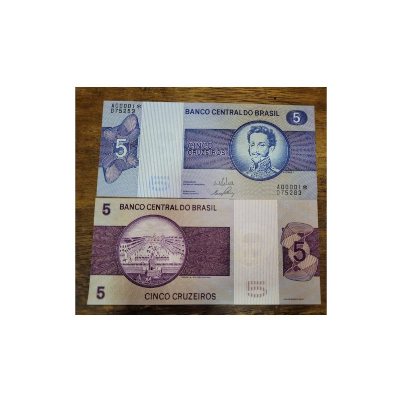 Cédula Brasil 5 cruzeiros C133a FE  Asterisco Rara