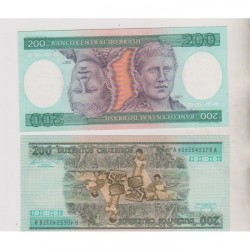 C159 Cedula 200 Cruzeiros Princesa Isabel Flor De Estampa