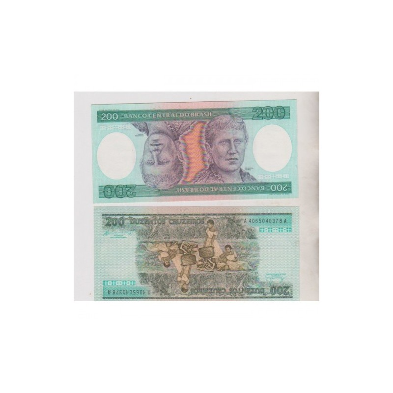 C159 Cedula 200 Cruzeiros Princesa Isabel Flor De Estampa