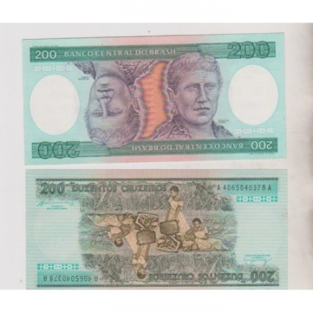 C159 Cedula 200 Cruzeiros Princesa Isabel Flor De Estampa