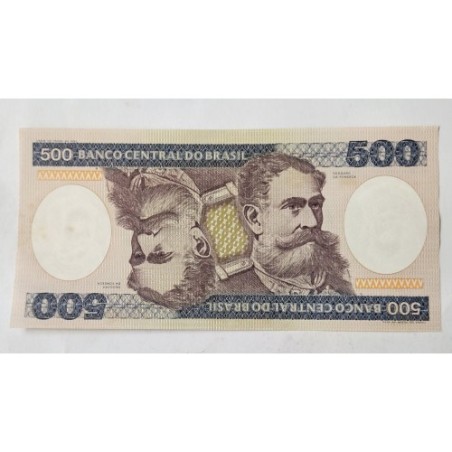 Cédula de 500 Cruzeiros em condição Flor de Estampa (FE). Com a imagem de Marechal Deodoro da Fonseca. Item de colecionador em p