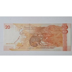 Adicione esta cédula de 20 pesos filipinos de 2022 à sua coleção. Em perfeito estado (Flor de Estampa - FE), apresenta o retrato