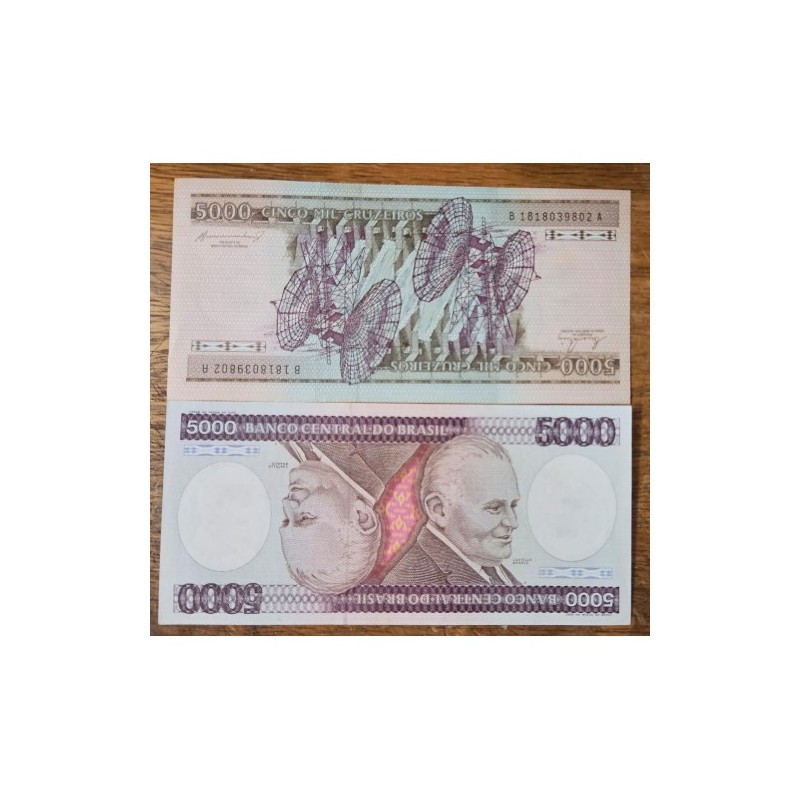 Cédula Brasil 5000 cruzeiros C168 FE