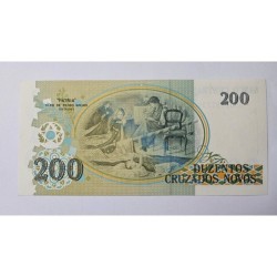 Cédula Rara 200 Cruzados Novos C208a * reposição asterisco FE - Banco Central do Brasil