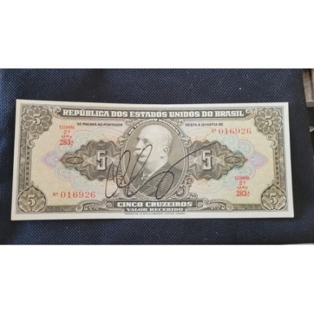 Cédula 5 cruzeiros C065 Soberba-FE autografada