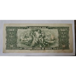 Cedula Brasil 10 cruzeiros C075 autografada mbc