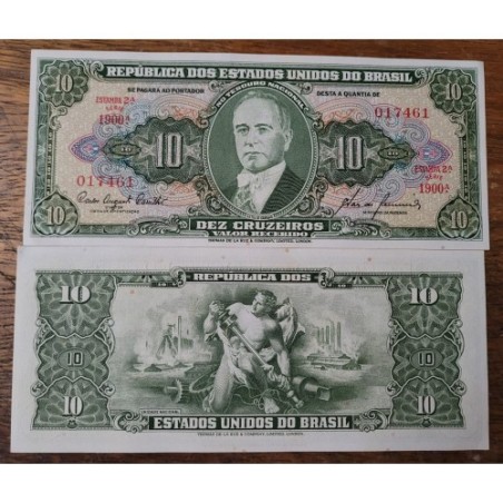 Cédula Brasil 10 cruzeiros C081 FE