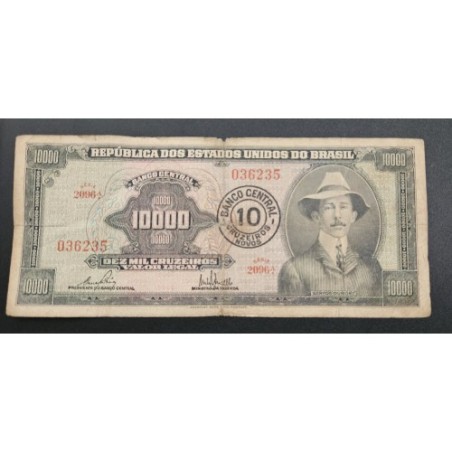 Cédula Brasil 10 cruzeiros novos C126 Santos Dumont MBC