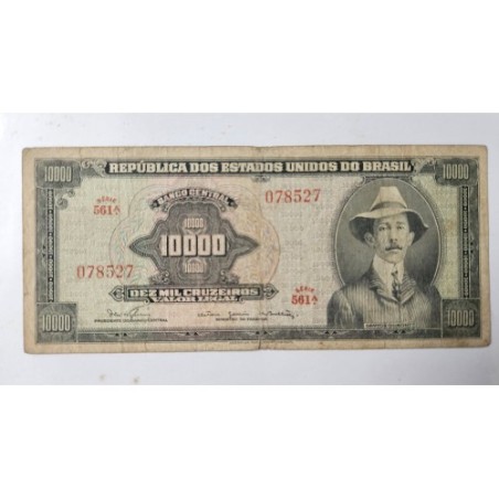 Cédula Brasil 10 mil cruzeiros C060a escassa