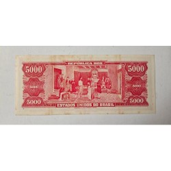 Cedula Brasil 5000 cruzeiros C109 soberba Tiradentes