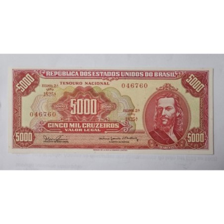 Cédula Brasil 5000 cruzeiros C110 FE Tiradentes