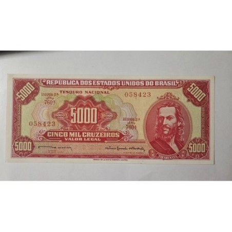 Cédula Brasil 5000 cruzeiros C108 FE Tiradentes