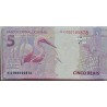 Cédula Brasil 5 reais letras HC FE