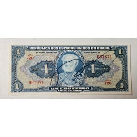 Cédula Brasil 1 cruzeiro C009 Autografada Tamandare FE