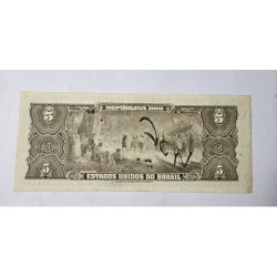 Cédula Brasil 5 cruzeiros C017 MBC+ Autografada