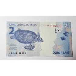 Cedula Brasil 2 reais Letras LH FE