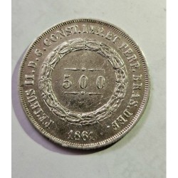 Moeda Brasil império 500 reis 1861 MbcS