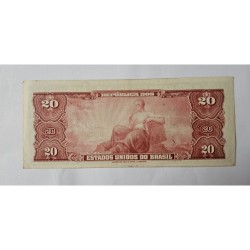 Cedula  Brasil 20 cruzeiros C021 mbc  Autografada