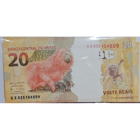 Cédula Brasil 20 reais GE Meirelles-Goldfajn FE