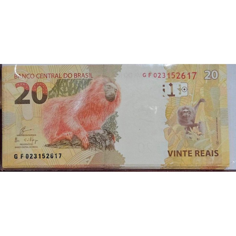Cédula Brasil 20 reais Letras GF FE
