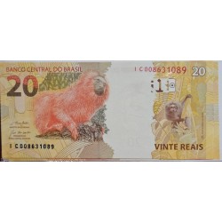 Cédula Brasil 20 reais Letras IC FE