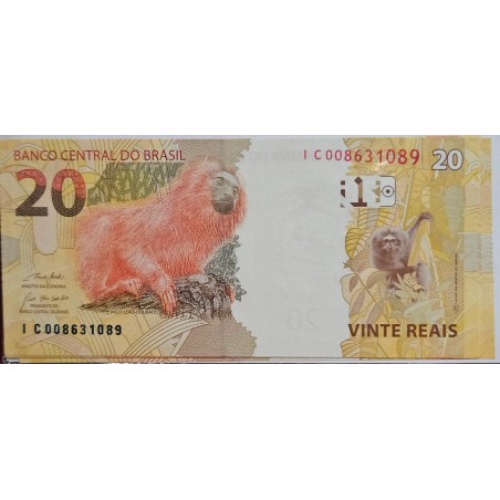 Cédula Brasil 20 reais Letras IC FE