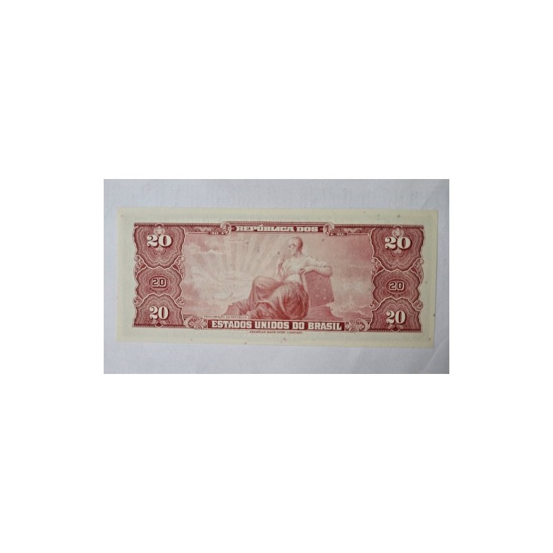 Cédula Brasil 20 cruzeiros C023 FE Deodoro da Fonseca