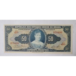 Cédula Brasil 50 cruzeiros C027 SFE leve dobra