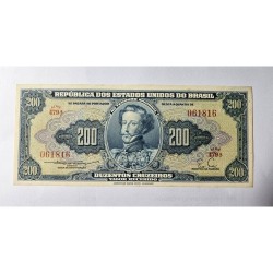 Cédula Brasil 200 cruzeiros C038 FE escassa