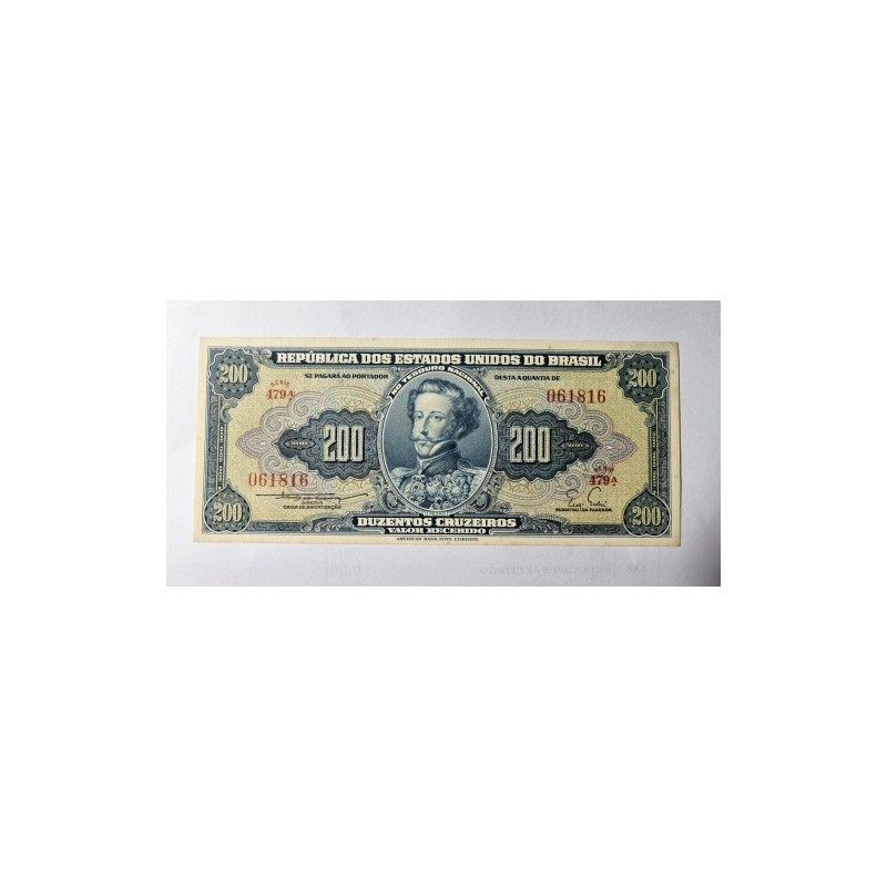 Cédula Brasil 200 cruzeiros C038 FE escassa