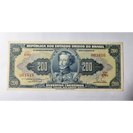 Cédula Brasil 200 cruzeiros C038 FE escassa