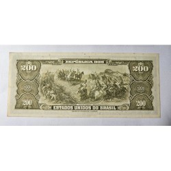 Cédula Brasil 200 cruzeiros C038 FE escassa