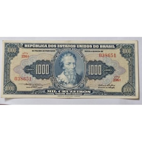Cédula Brasil 1000 cruzeiros C049 Mbc-S