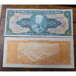 Cédula Brasil 2 cruzeiros C063 Soberba com manchas