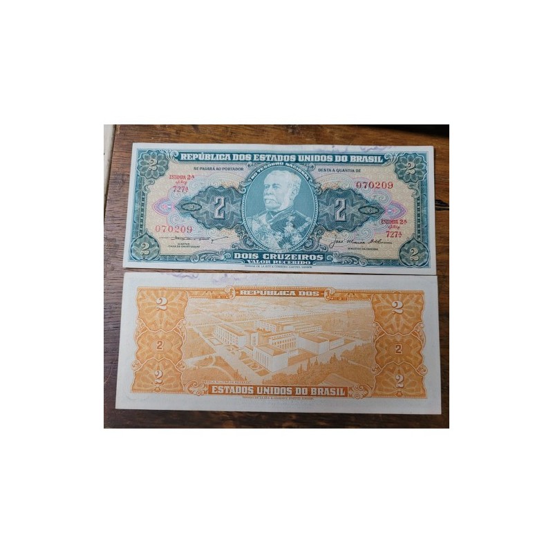 Cédula Brasil 2 cruzeiros C063 Soberba com manchas