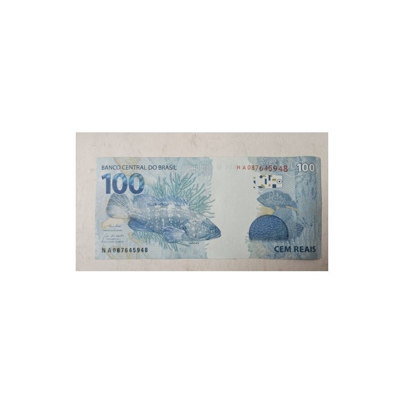 Cédula Brasil 100 reais Letras NA FE