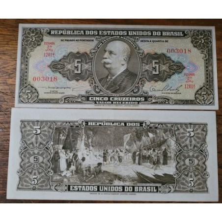 Cédula Brasil 5 cruzeiros C067 Soberba