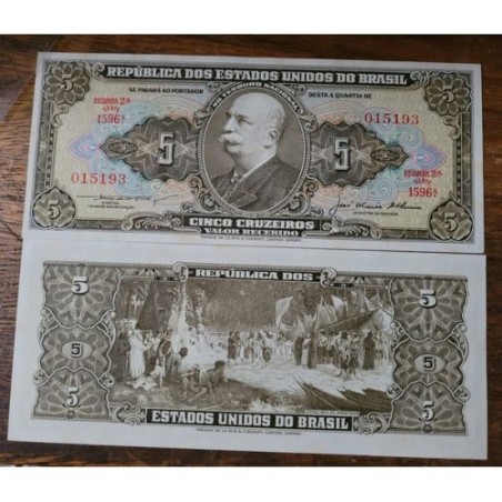 Cédula Brasil 5 cruzeiros C068 FE
