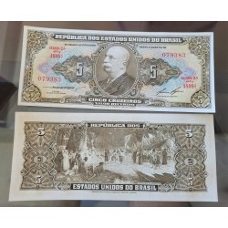 Cédula Brasil 5 cruzeiros C069 FE Barão Rio Branco