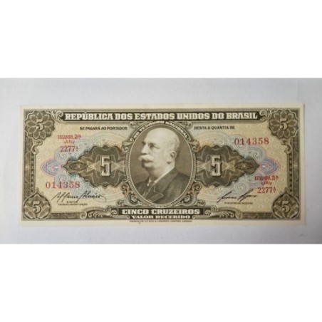 Cédula Brasil 5 cruzeiros C070 FE