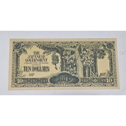 Cédula da Malásia  10 dólares ocupação japonesa FE