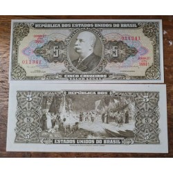 Cédula Brasil 5 cruzeiros C074 FE